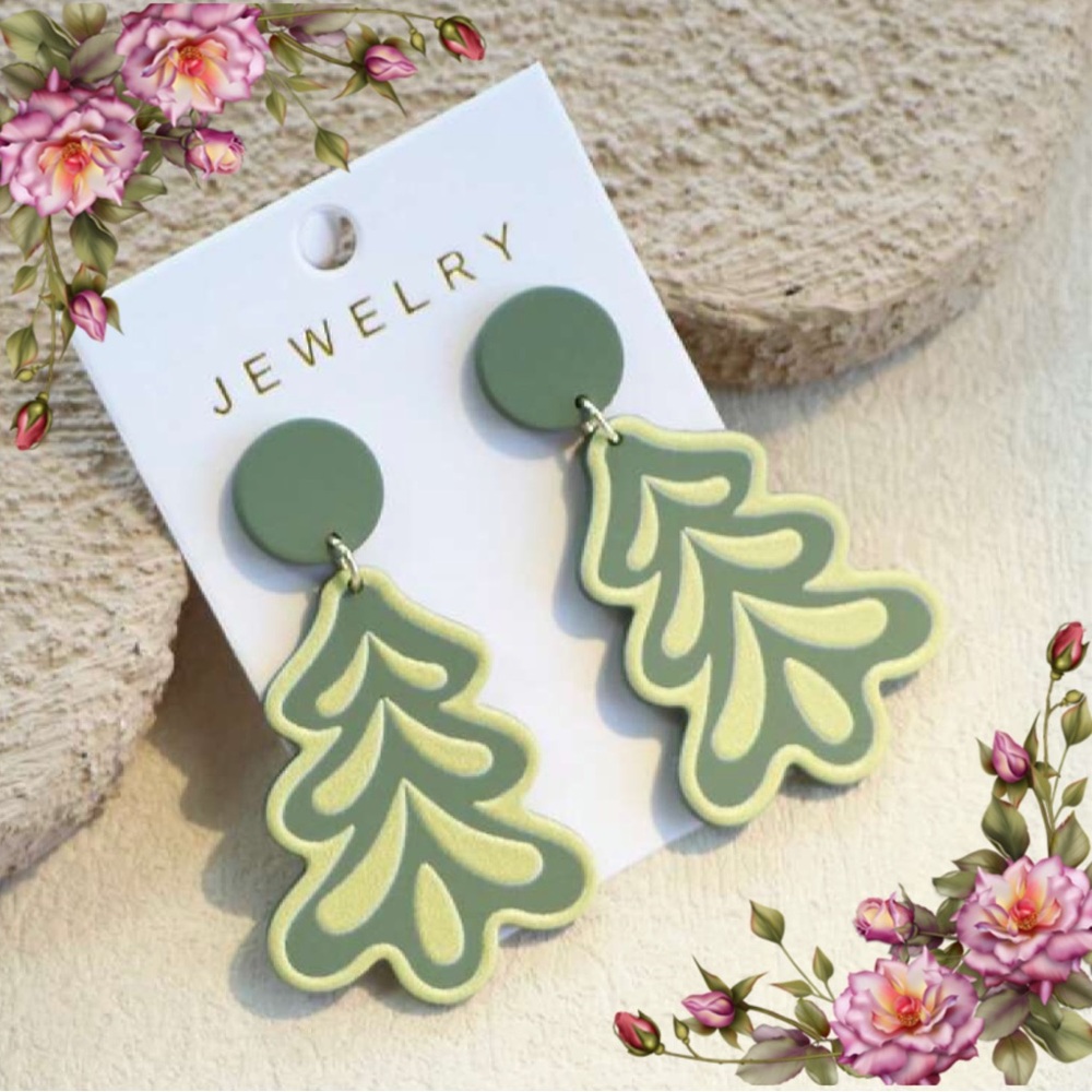 Greenβ Tree-Shaped Earrings